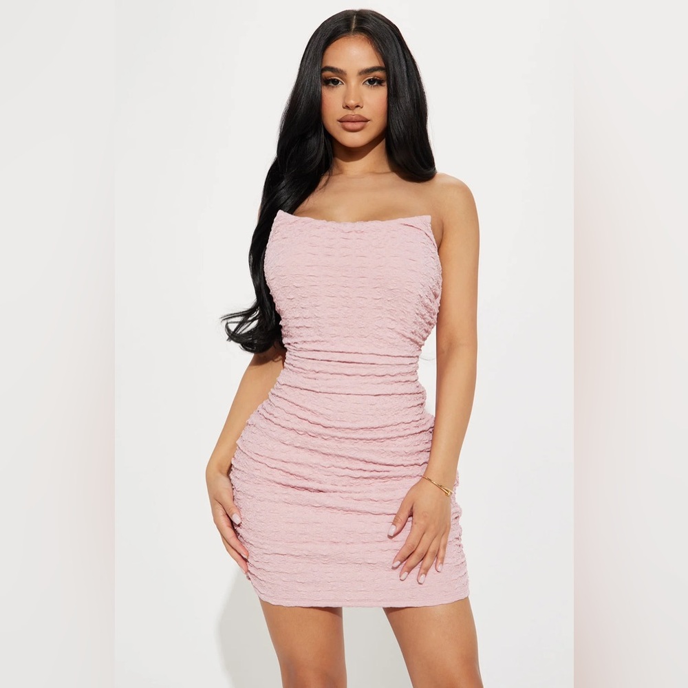 NWT Fashion Nova Strapless Pink Dress